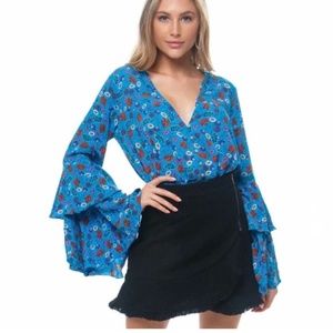 NWT INTIMATELY FREE PEOPLE SHE'S DAINTY AZURE COMBO BODYSUIT S